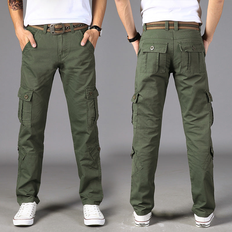 Foreign trade explosions men's tough guys do outdoor casual pants straight slim cotton multi-bag trousers factory direct sales