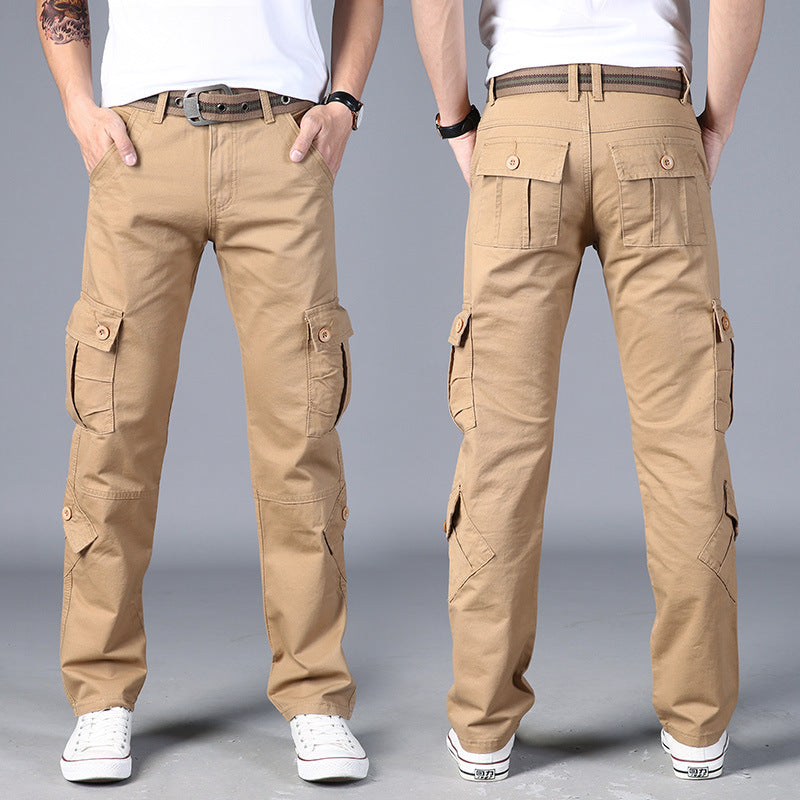 Foreign trade explosions men's tough guys do outdoor casual pants straight slim cotton multi-bag trousers factory direct sales