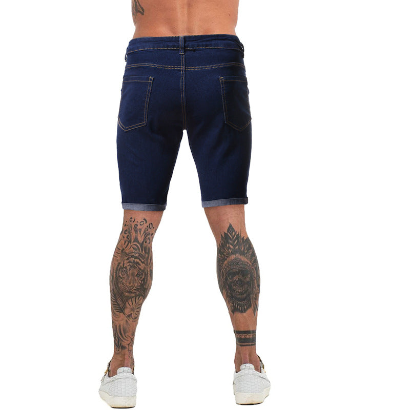 EBay Foreign Trade Code 2024 Summer European and American men's casual denim short pants fashion gradient five-point pants tide