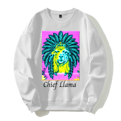 Silver fox fleece thermal hoodie     chief Llama