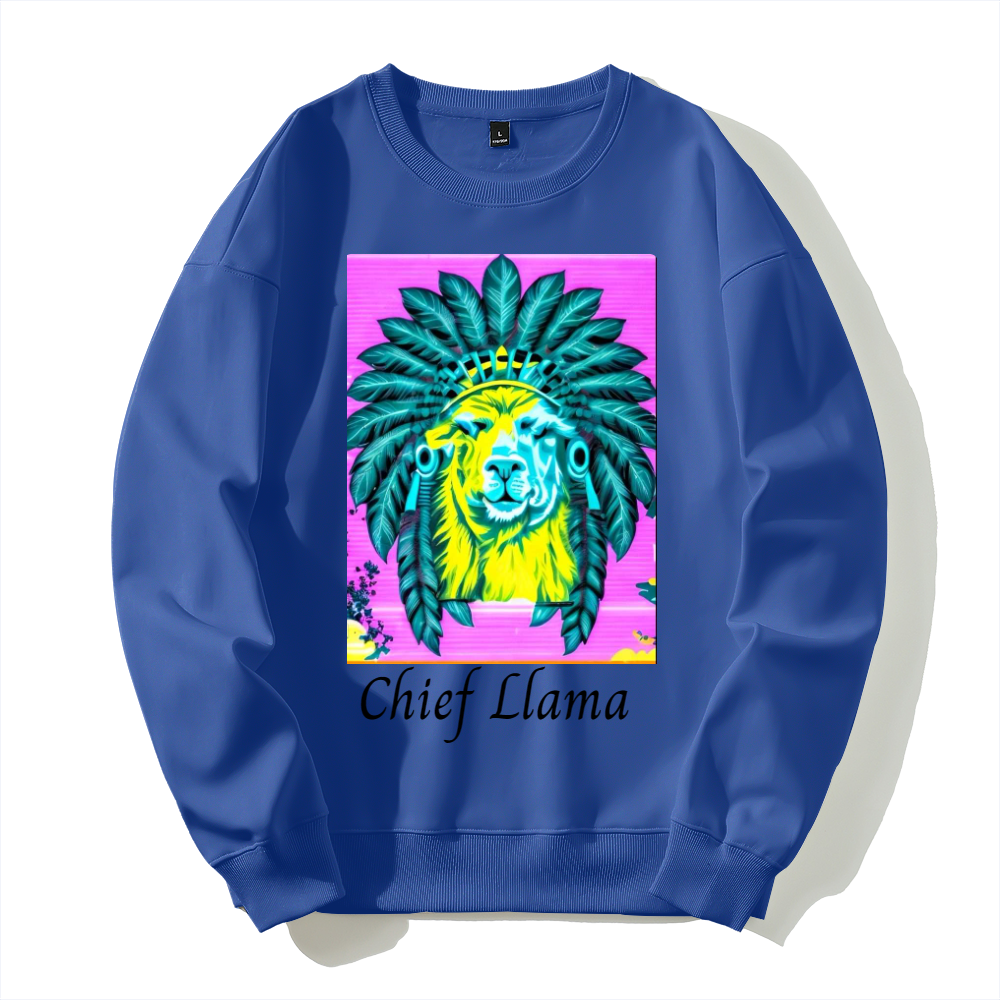 Silver fox fleece thermal hoodie     chief Llama