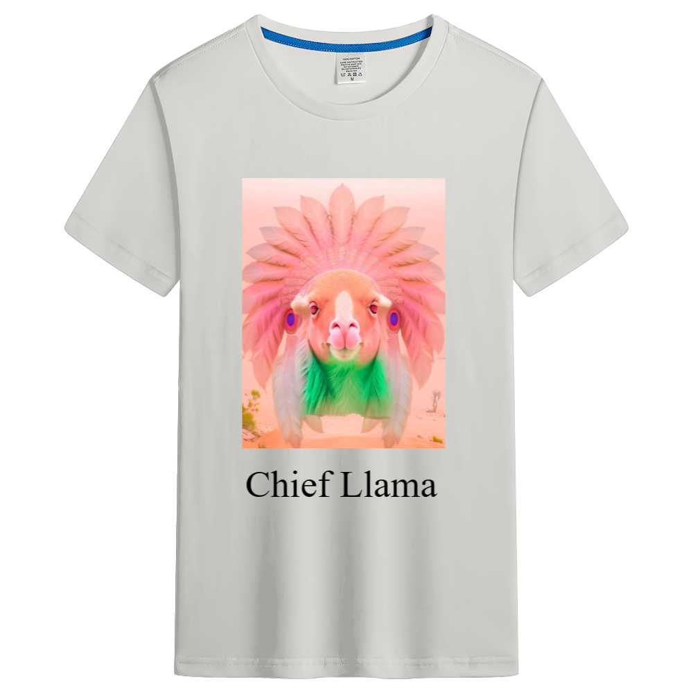 Men's Classic Straight Cotton Tee Chief Llama