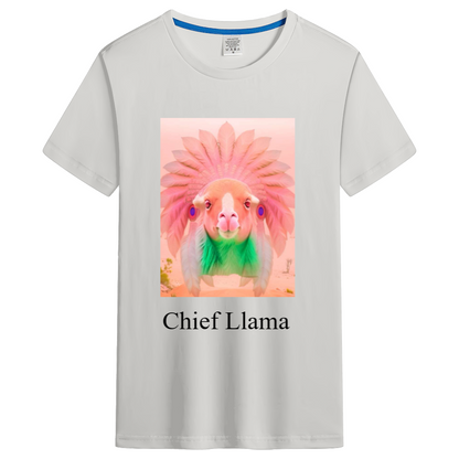 Men's Classic Straight Cotton Tee Chief Llama