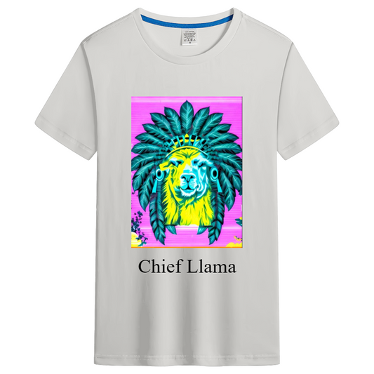 Men's Classic Straight Cotton Tee Chief Llama(1)