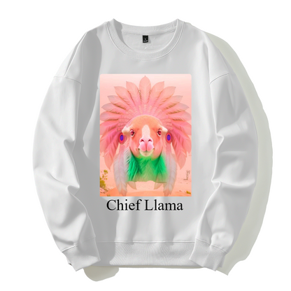 Silver fox fleece thermal hoodie Chief Llama