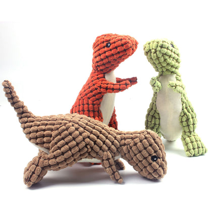 Factory direct pet plush sound dinosaur toys Yizhi grunge 30 10cm dog toys export explosion