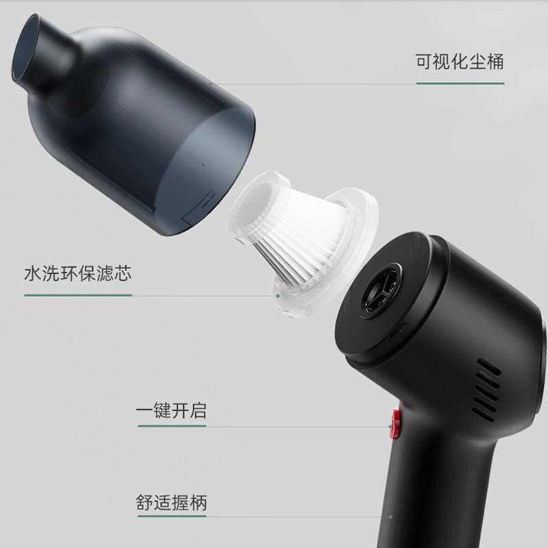 Car vacuum cleaner USB charging car home two-purpose dry and humid cleaner high power pet hair handheld cleaner