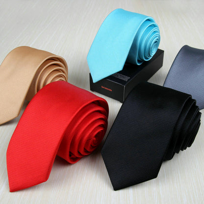 Wholesale Korean men's tie 6cm fashion British casual wedding groom tie red black collar with male