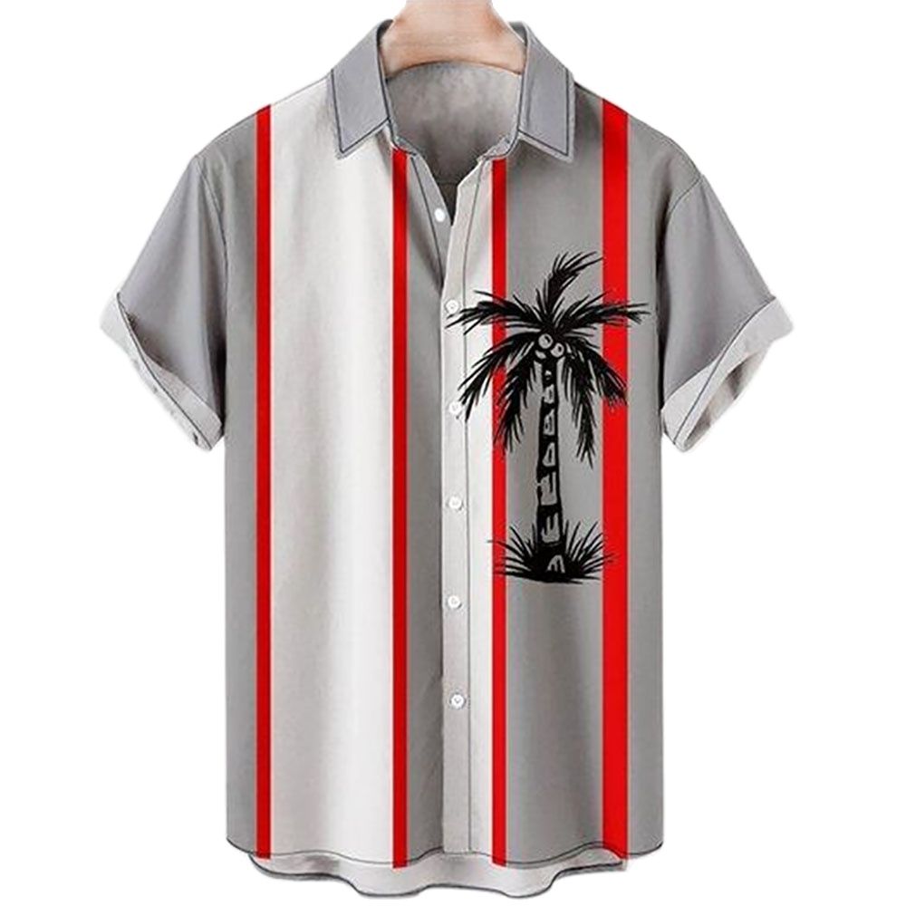 3D Coconut Tree Hawaiian Shirts For Men  Summer Beach Short Sleeve Tops Shirt Men Harajuku Oversized Male Blouse Chemise Homme