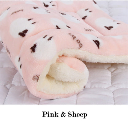 Dog Bed Thickened Dog Mat Pet Cat Soft Fleece Pad Blanket Bed Mat Cushion Home Washable Rug Keep Warm Pet Supplies  cama perro