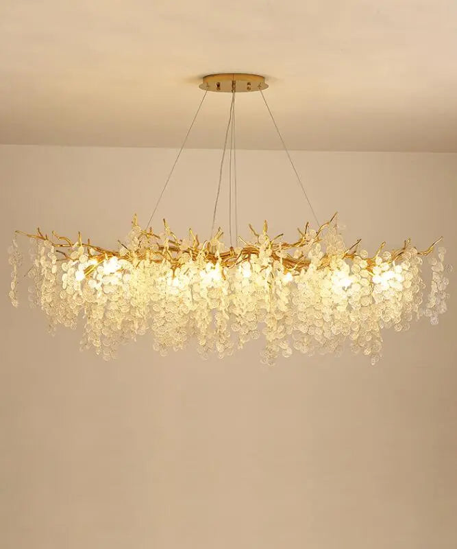 New crystal chandelier for living room bar luxury branch French villa decorative chandelier island lighting