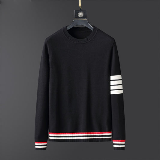 2024 new Winter Thickness Pullover Men O-neck Solid Long Sleeve Warm Slim Sweaters Men's Sweater Pull Male Clothing Cotton Wool