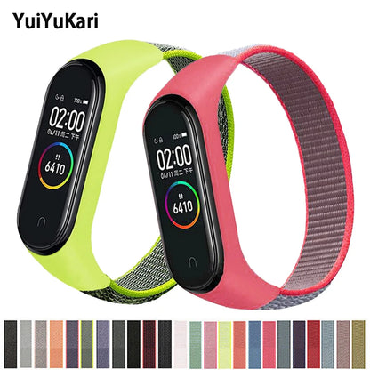 Bracelet for mi band 5 6 Strap Nylon Sport loop watch Belt pulsera correa Miband strap Wristband for xiaomi Mi band 4 3 Bracelet