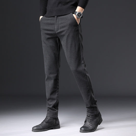 A generation of casual pants men 2024 autumn solid color teen stretch loose small straight foot straight suit pants