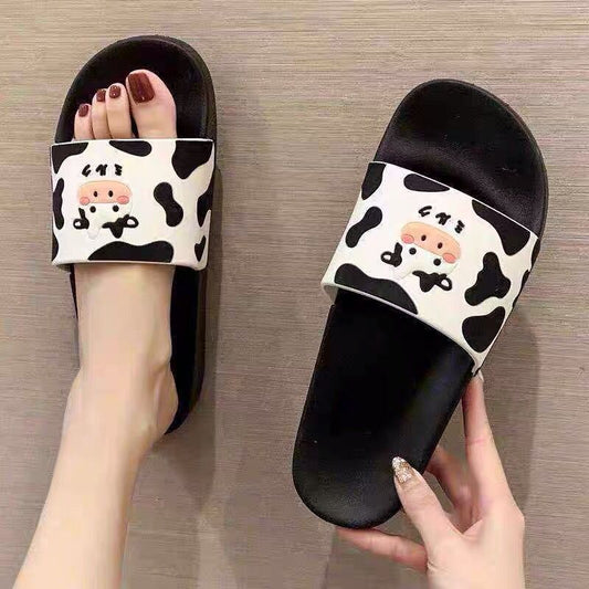 Cartoon dairy slippers female summer soft bottom trend word sandals home bathroom bathing sandal dragonfly flat shoes