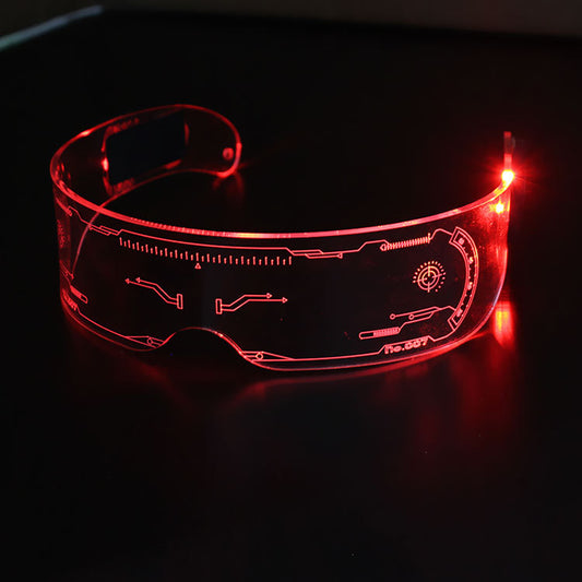 Amazing Source LED Illuminated Tech Glasses Christmas Party Bar Dance Illuminated Acrylic Goggles