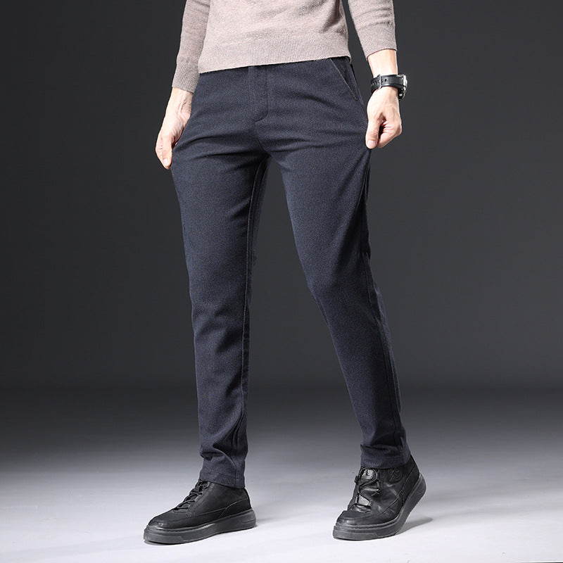 A generation of casual pants men 2024 autumn solid color teen stretch loose small straight foot straight suit pants