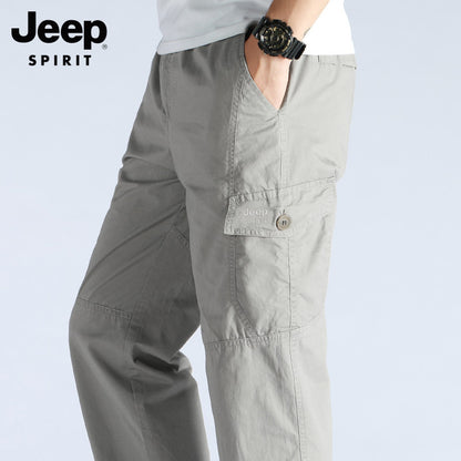 Jeep casual pants men's summer thin section 2021 loose straight men's business casual trousers new men's trousers