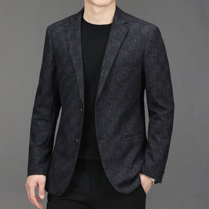 Men's simple casual grilled slim suit can be customized with generic business career dress team custom