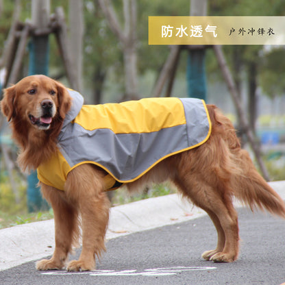 Pets color matching hawn big dog raincoat outdoor breathable dog jacket cross-border pet supplies distribution wholesale