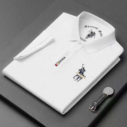 2021 summer middle-aged business short-sleeved polo shirt men's fashion casual lapel cotton short-sleeved T-shirt male wholesale