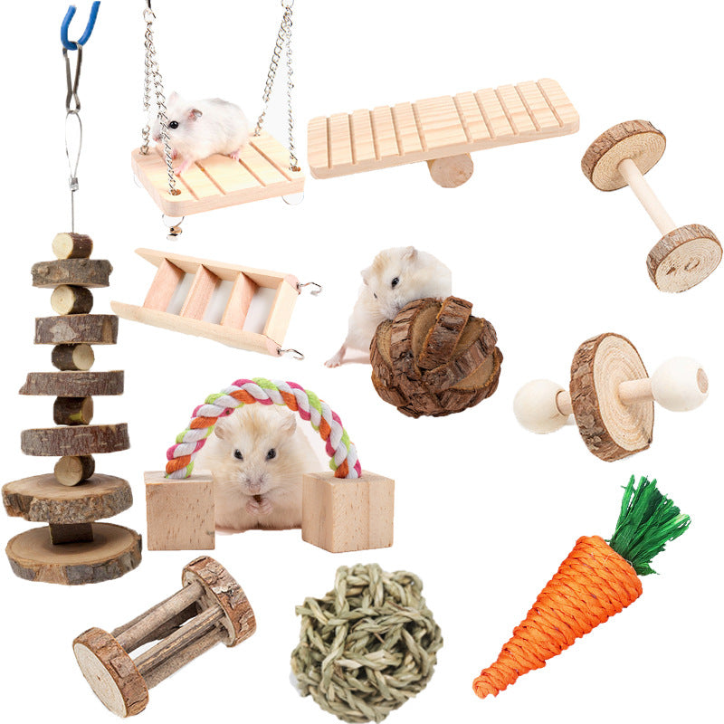 Amazing Wood Pet Toys Bunny Bunny Dutch Patterns Play Mask Tooth Products Combination Set