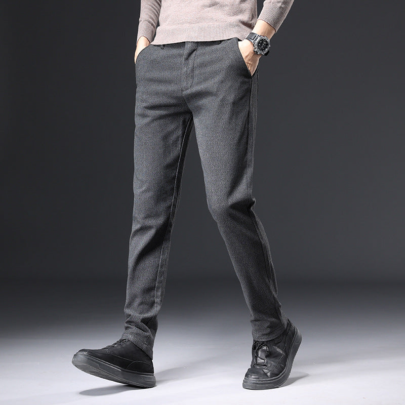 A generation of casual pants men 2024 autumn solid color teen stretch loose small straight foot straight suit pants