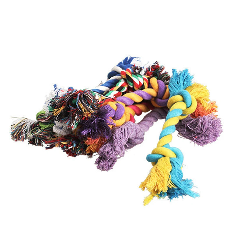 1 pcs Pets dogs pet supplies Pet Dog Puppy Cotton Chew Knot Toy Durable Braided Bone Rope 18CM Funny Tool (Random Color )