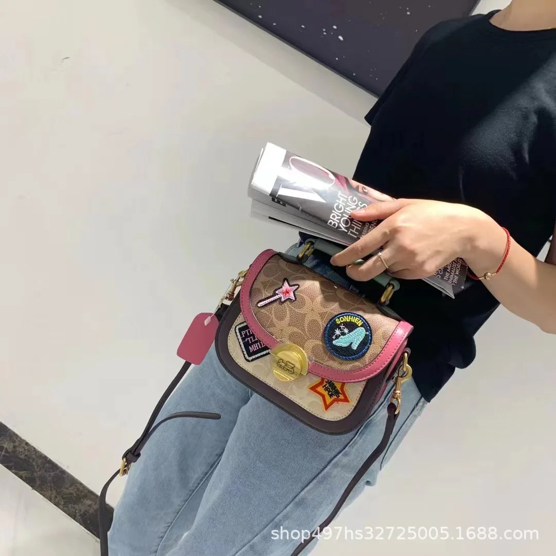 Luxury Brand Fashion High Quality Graffiti Saddle Bag Light Luxury Classic Versatile One Shoulder Crossbody Bag