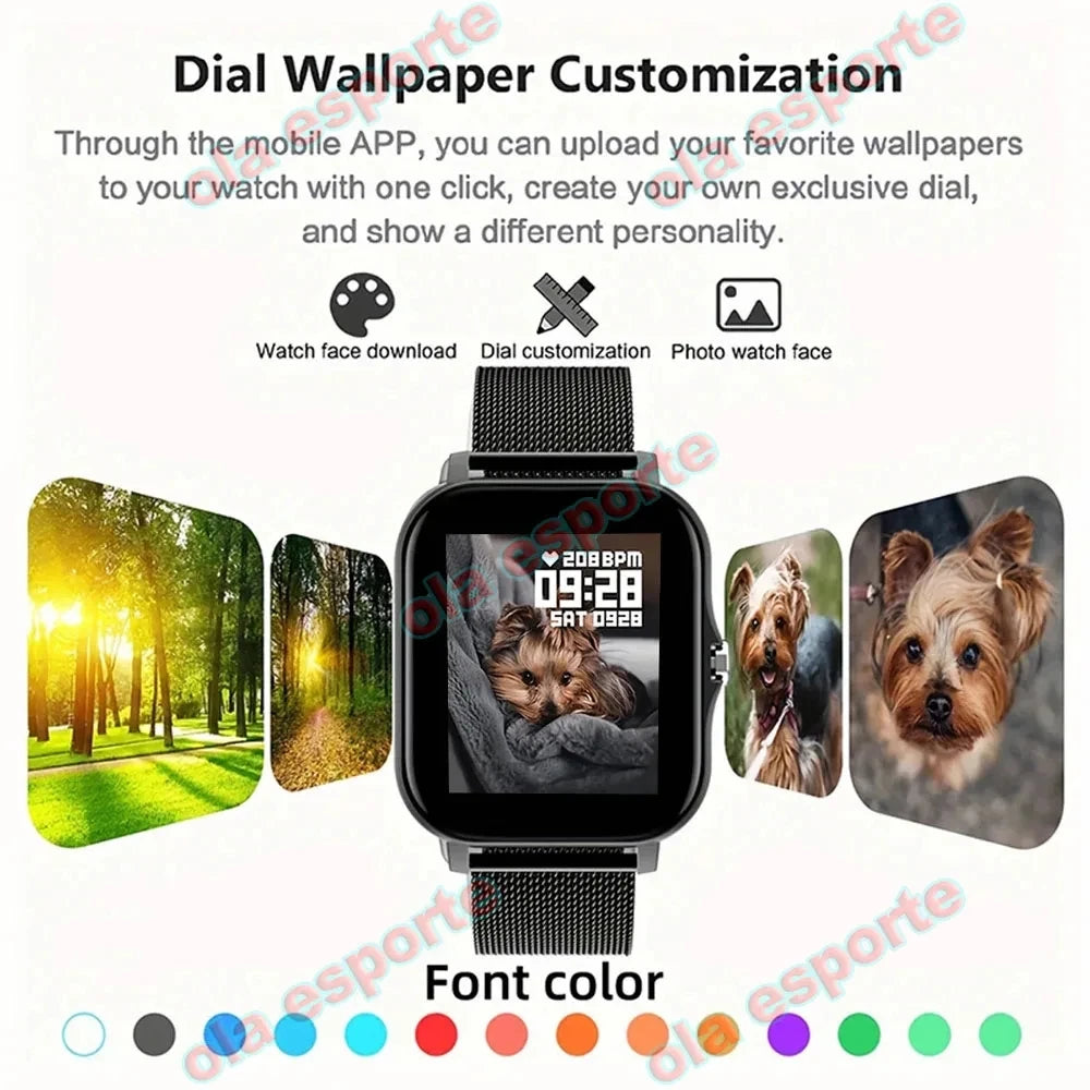 Smart Watch For Men Women Gift Full Touch Screen Sports Fitness Watches Bluetooth Calls Digital Smartwatch Wristwatch Watches