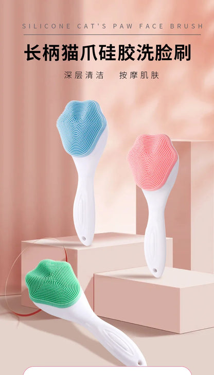 Silicone Face Scrubber Exfoliating Brush Handheld Facial Cleansing Brush Blackhead Scrubber Acne Skin Wash Spa Beauty Tools