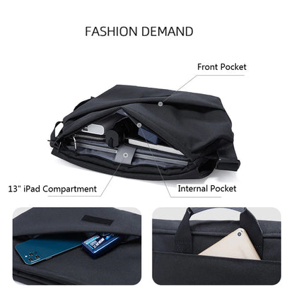 Men's Crossbody Bag Large Capacity Reflective Messenger Bag Antitheft Waterproof Oxford Travel Bag Commute 15.6'' Laptop Bag