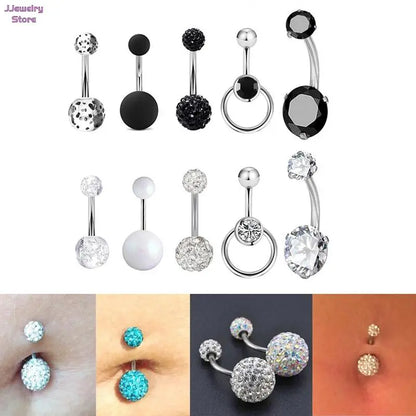 1 Set Cute Dangle Belly Ring Pack 14G Navel Piercing Bulk Sexy Belly Ring Set Belly Button Ring Lot Pircing Ombligo Jewelry