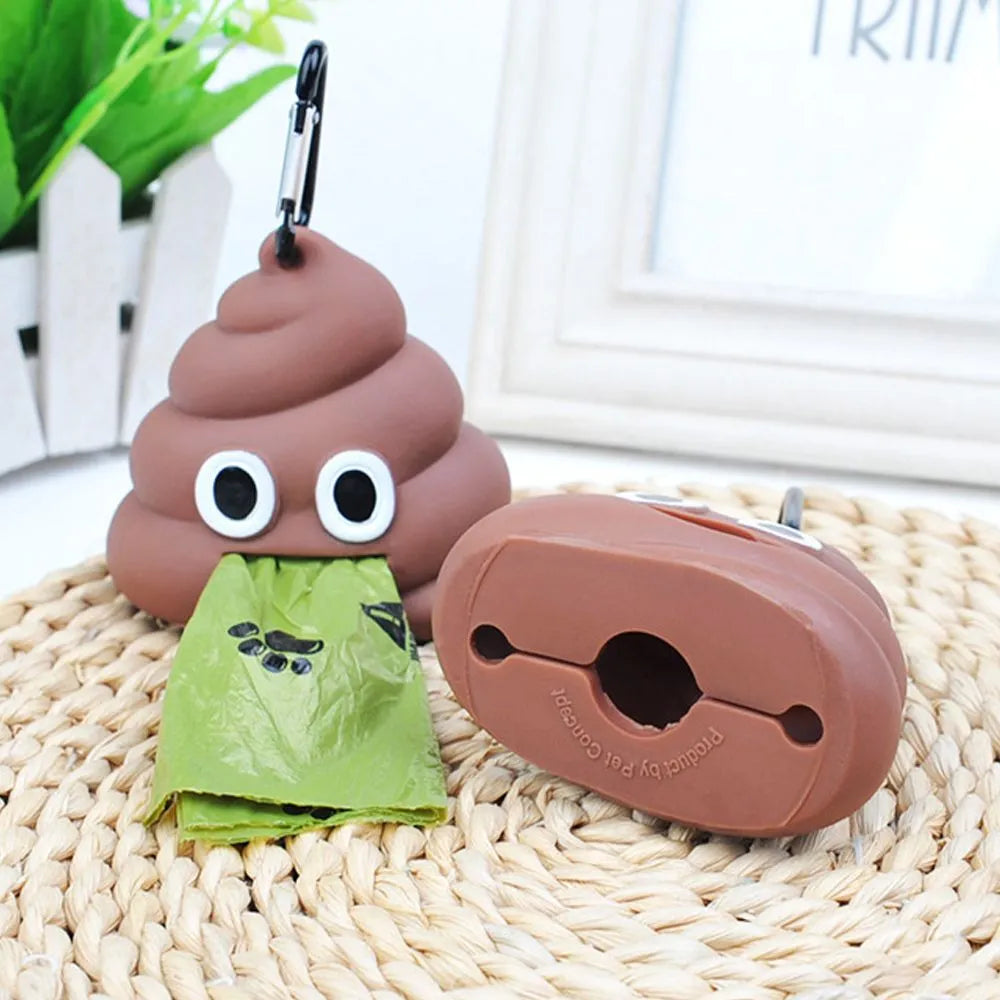 Pet Waste Bag Dispenser Poop Bag Dogs Cat Trash Carrier Pet Bag Loader Cleaning Tool Pet Products Fecal Shape Outdoor Portable