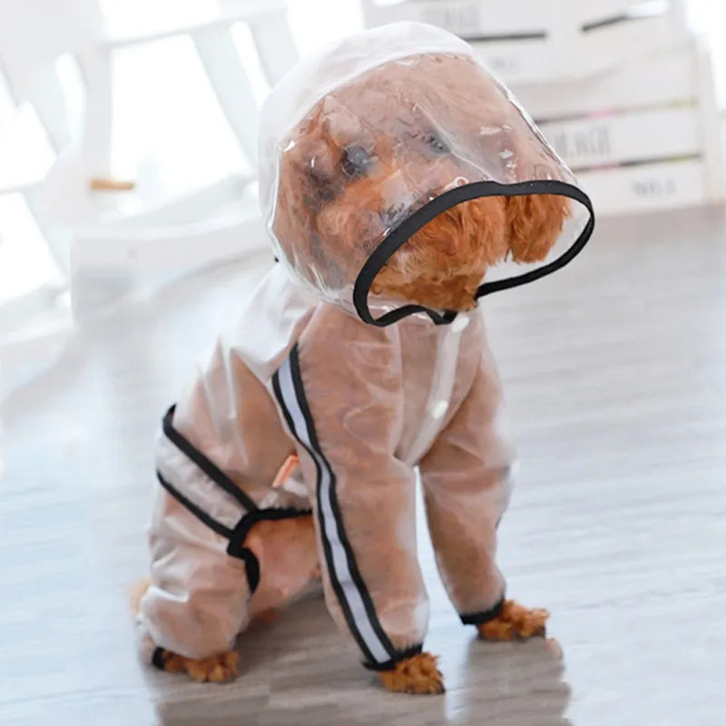 Pet Dog Raincoat Transparent Pet Clothes Jumpsuit Waterproof Dog Jacket Dogs Water Resistant Clothes for Dogs Pet Coat