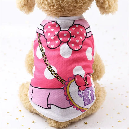 Soft Vests Summer Pet Dog Clothes Cartoon Clothing Shirt Casual Puppy T-Shirt for Small Pet Supplies Dogs