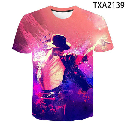 2024 klassische Michael Jackson Men'S 3d Gedruckt T-Shirt Unisex Hip Hop Streetwear Sommer Casual Top Pop Musik König Muster