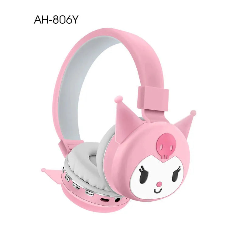 New Kulomi Hello Kitty Cut Bluetooth Headphone Wireless Headsets Anime Cartoon Stereo Headset Earphone Fashion Hottie Y2k Gifts