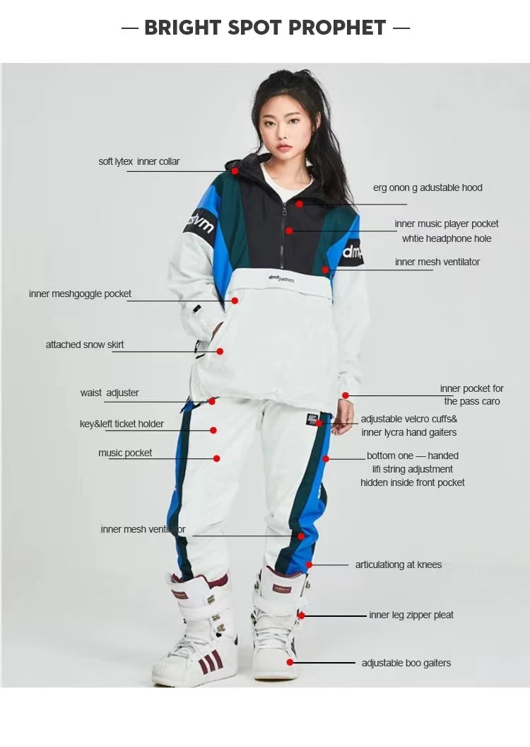 Ski Suit Women Men Ski Hoodie Skiing Snowboard Suit Male Female Winter Warm Outdoor Waterproof Windproof Ski Jacket And Pants