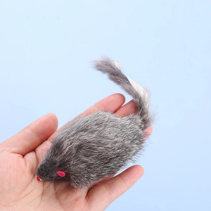 5/10Pcs False Mouse Cat Toy Long-haired Tail Mice With Sound Plush Soft Mouse Toys for Cats Bite-Resistant Kitten Playing Toys