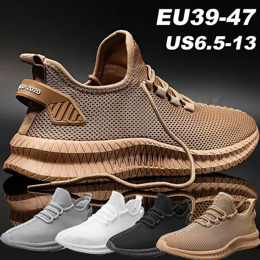 Fashion Sneakers Lightweight Men Casual Shoes Breathable Male Footwear Lace Up Walking Shoe Sport Running Sneaker Plus Size