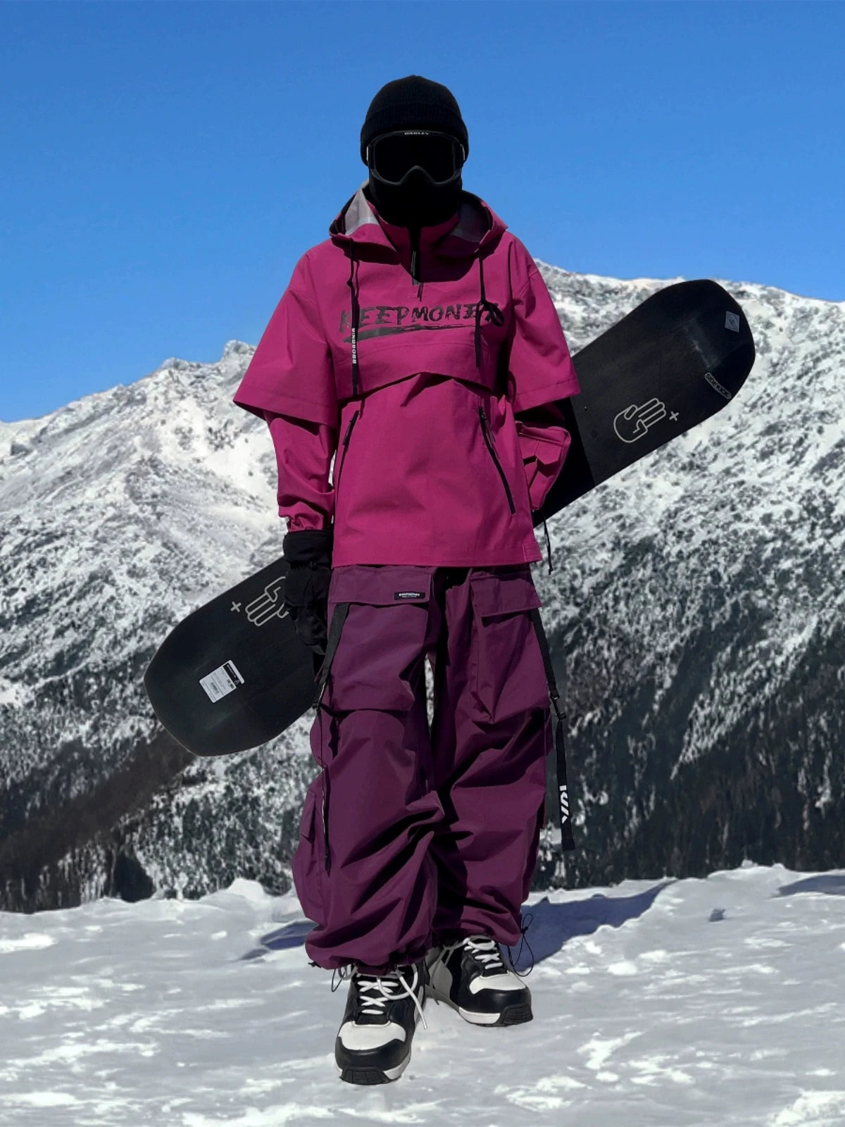 KEEPMONEY-Ski Suit Set for Men and Women, Jacket and Pants, Warm, Waterproof, Outdoor, Winter