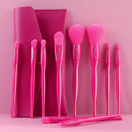 10 PCS Candy Color Makeup Brushes Set With Bag For Face Make Up Tools Women Beauty Professional Foundation Blush Eyeshadow