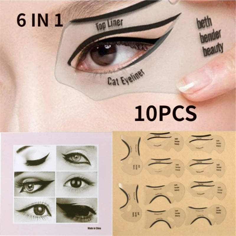 2/10PCS Eyeliner Stencils Winged Eyeliner Stencil Models Template Shaping Tools Eyebrows Template Card Eye Shadow Makeup Tool