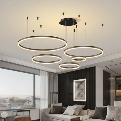 Modern Led Ceiling Chandelier Circular Ring Chandelier Living Bedroom Dining Room Lighting Home Indoor Lighting Decor Chandelier