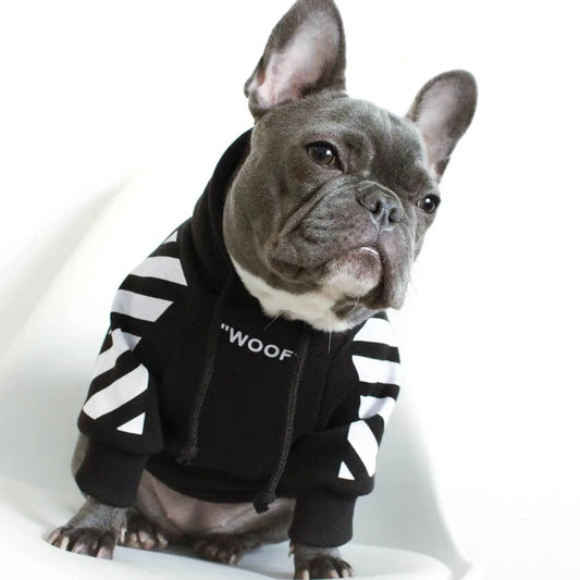 Pet Dog Clothes for French Bulldog Adidog Stripe Pattern Dogs Hoodie Clothes Jacket for French Bulldog