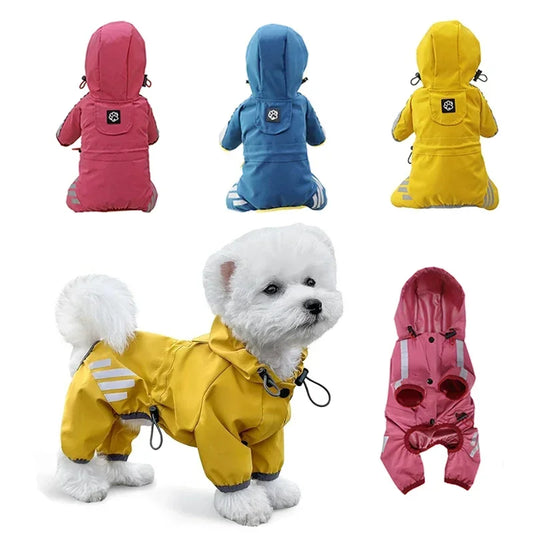 Dog Raincoat Reflective Waterproof Pet Clothes for Chihuahua Maltese Rain Coat Small Medium Dogs Jumpsuit Raincoat Dogs Overalls