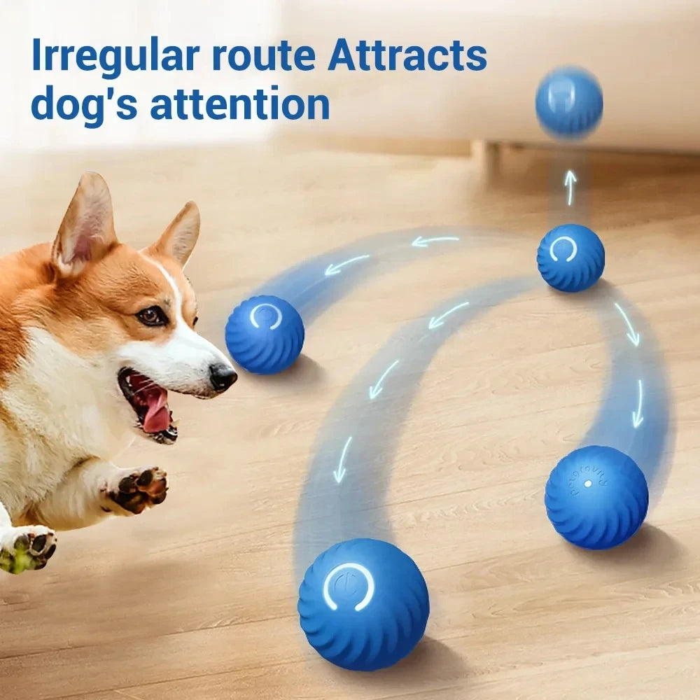 Smart Dog Toy Ball Automatic Moving Bounce Rolling Ball for Small and Medium Dog Cat Toy USB Rechargeable Dog Anti Tamper Home