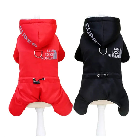 Small Dog Coat Waterproof Puppy Down Jacket Padded Coat with Hooded Reflective Winter Snowproof 4 Legs Pet Clothes for Dogs Cats