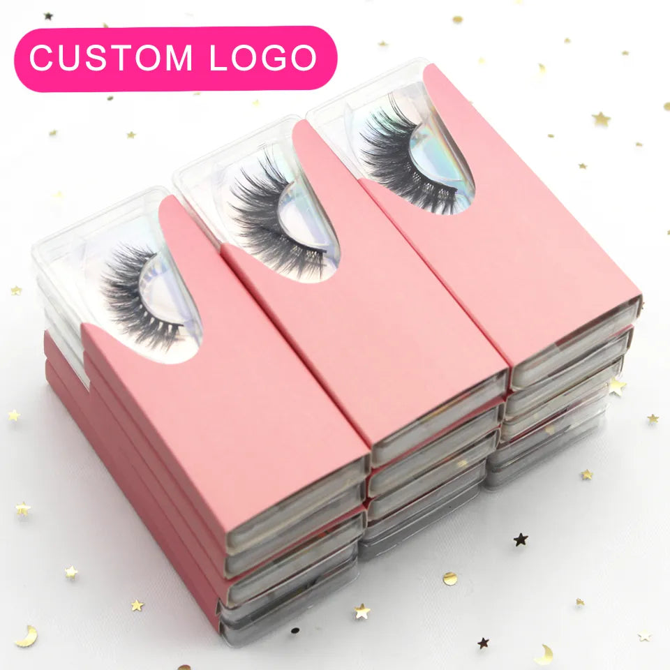 Natural 3D Faux Mink Eyelashes Wholesale Custom Boxes Items In Bulk For Business Resale 14/16/18mm Fake Lashes With Logo And Box